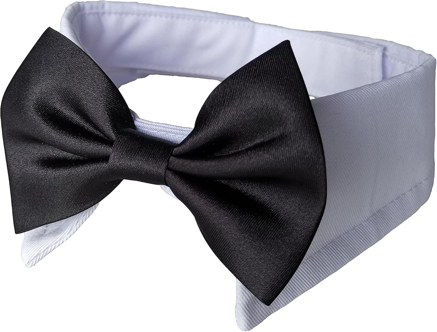 Chic Dog Necktie Tuxedo Set with Adjustable Cotton Collar for Small to Large Dogs