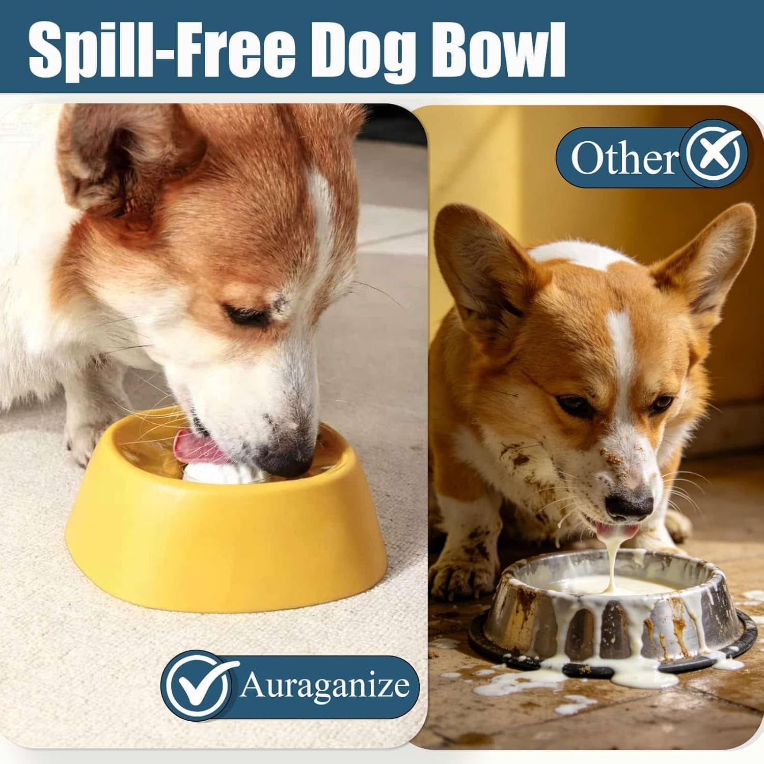 Lick and Roll Bowl for Dogs - The Ultimate No-Mess Slow Feeder for Bone Broth, Yogurt & Supplements | Perfect for Puppies, Seniors, and Post-Op Nutrition