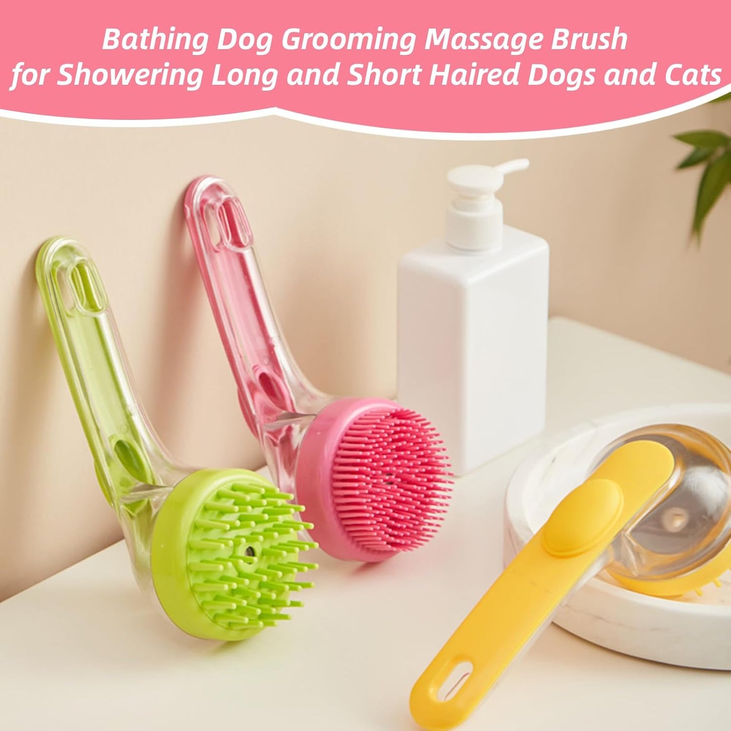 Transform Your Pet's Bath Time with the 2 in 1 Dog Bath Brush - Massage and Shampoo Dispenser for Ultimate Grooming Experience!